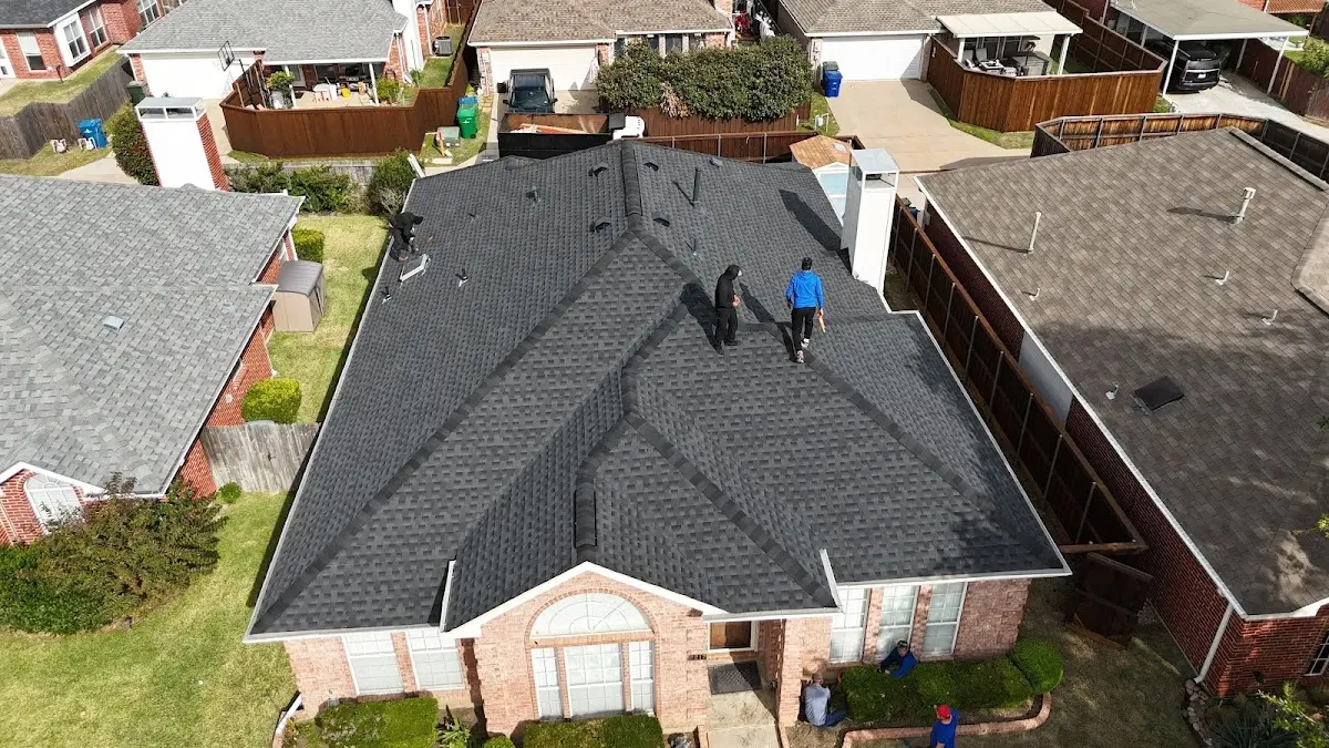 Slate & Tile Roof Repair work in progress on a Edmond property